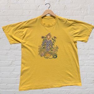 Scarecrow Flower Gardening Sunflower T-shirt Fall Yellow Medium Herbs